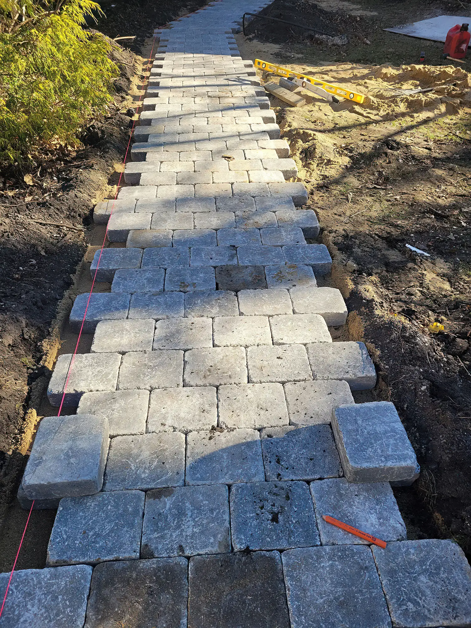 hound tooth stone walkway